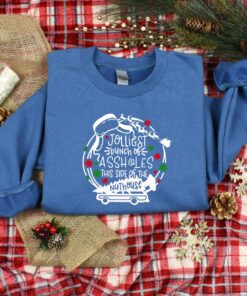 funny christmas shirt jolliest bunch of assholes this side of the nuthouse vintage t shirt for christmas lovers and women 31jyq scaled