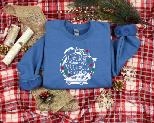 funny christmas shirt jolliest bunch of assholes this side of the nuthouse vintage t shirt for christmas lovers and women 31jyq scaled