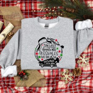 funny christmas shirt jolliest bunch of assholes this side of the nuthouse vintage t shirt for christmas lovers and women hoxum scaled