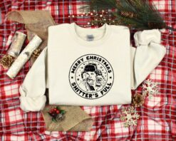 Funny Christmas Shirt - Merry Christmas Shitters Full T-Shirt for Holiday Celebrations and Alcohol-Themed Festive Wear