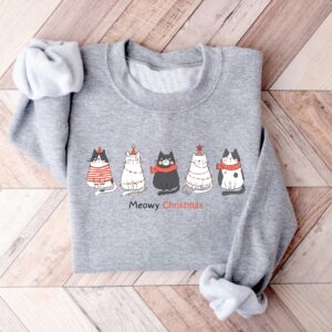 funny christmas shirt for cat lovers meowy christmas t shirt with cute cat design for holiday celebrations d3iju scaled