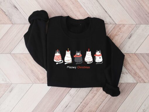 funny christmas shirt for cat lovers meowy christmas t shirt with cute cat design for holiday celebrations jzhb7 scaled