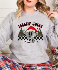 funny christmas shirt for kids feelin jolly toddler t shirt for holiday parties and family gatherings vintage style christmas apparel kpxsd scaled