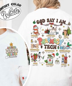 funny christmas shirt for pharmacy techs featuring bible verse design and unique pharmacy theme for nurses and future nurses e0oje