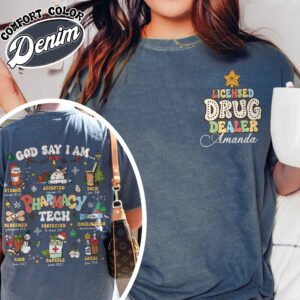 funny christmas shirt for pharmacy techs featuring bible verse design and unique pharmacy theme for nurses and future nurses x3eej