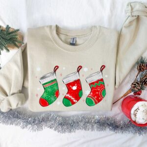 funny christmas shirt for women vintage style sweatshirt with unique sock design ideal for holiday outfits and celebrations djmhi scaled