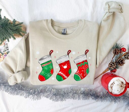 funny christmas shirt for women vintage style sweatshirt with unique sock design ideal for holiday outfits and celebrations djmhi scaled