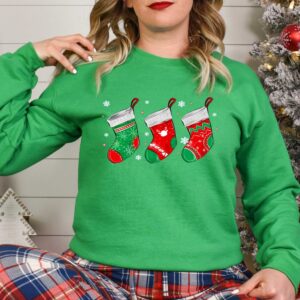 funny christmas shirt for women vintage style sweatshirt with unique sock design ideal for holiday outfits and celebrations sttq2 scaled