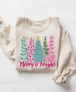 funny christmas shirt merry and bright design comfortable sweatshirt for holiday celebrations vintage style christmas apparel iuket