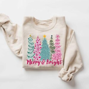 funny christmas shirt merry and bright design comfortable sweatshirt for holiday celebrations vintage style christmas apparel iuket