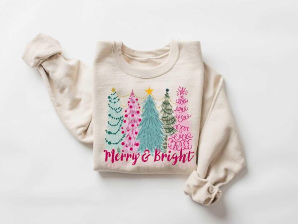 funny christmas shirt merry and bright design comfortable sweatshirt for holiday celebrations vintage style christmas apparel iuket