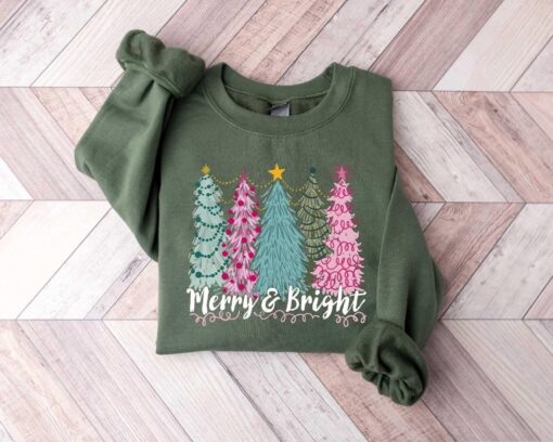 funny christmas shirt merry and bright design comfortable sweatshirt for holiday celebrations vintage style christmas apparel ownku