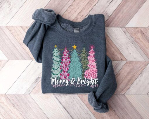 funny christmas shirt merry and bright design comfortable sweatshirt for holiday celebrations vintage style christmas apparel