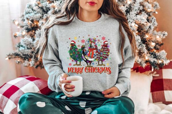 funny christmas shirt merry chickmas sweatshirt comfortable apparel for holiday celebrations vintage t shirts and hoodies 6sckp