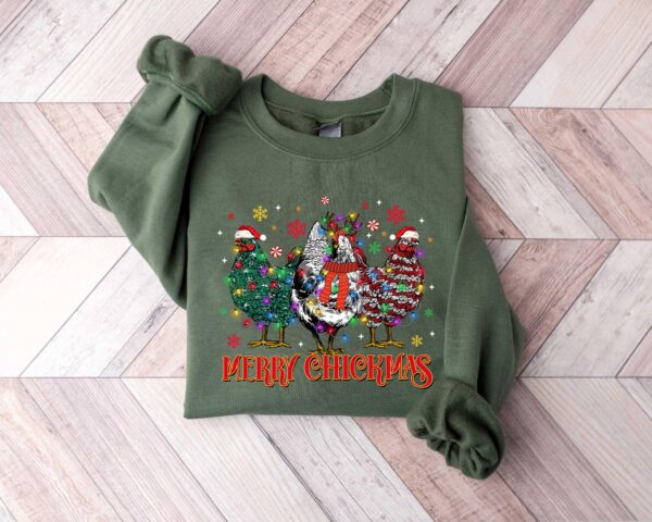 funny christmas shirt merry chickmas sweatshirt comfortable apparel for holiday celebrations vintage t shirts and hoodies ejqv8