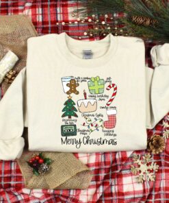 funny christmas shirt merry christmas doodle design soft cotton t shirt for women vintage style holiday apparel bhku0 scaled