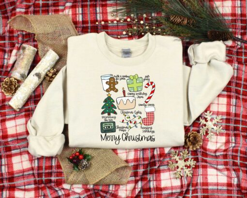 funny christmas shirt merry christmas doodle design soft cotton t shirt for women vintage style holiday apparel bhku0 scaled