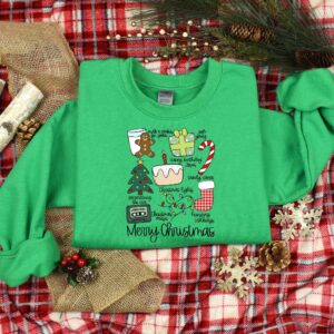 funny christmas shirt merry christmas doodle design soft cotton t shirt for women vintage style holiday apparel m84oj scaled