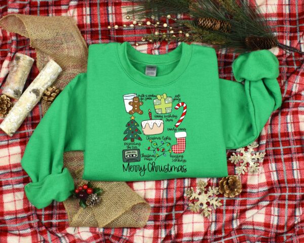 funny christmas shirt merry christmas doodle design soft cotton t shirt for women vintage style holiday apparel m84oj scaled