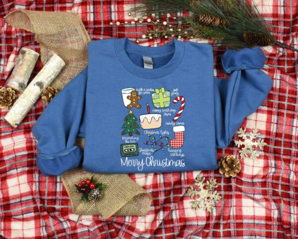 funny christmas shirt merry christmas doodle design soft cotton t shirt for women vintage style holiday apparel r438z scaled