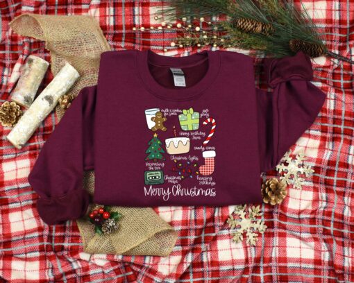 funny christmas shirt merry christmas doodle design soft cotton t shirt for women vintage style holiday apparel zilut scaled