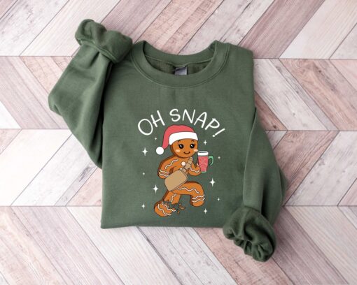 funny christmas shirt oh snap gingerbread sweatshirt sparkly christmas crewneck vintage t shirt for holiday celebrations 4regd scaled