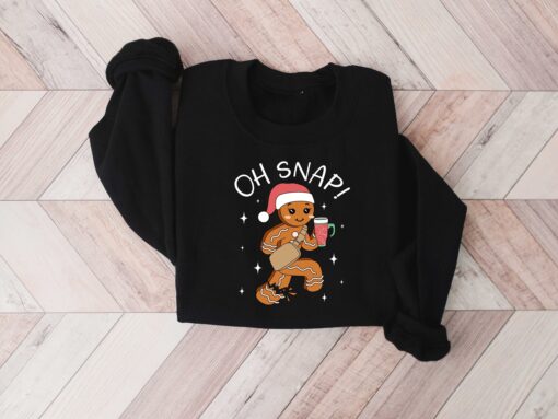 funny christmas shirt oh snap gingerbread sweatshirt sparkly christmas crewneck vintage t shirt for holiday celebrations 57wyo scaled