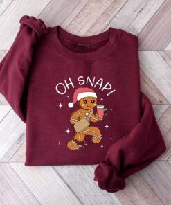 funny christmas shirt oh snap gingerbread sweatshirt sparkly christmas crewneck vintage t shirt for holiday celebrations dxykx scaled