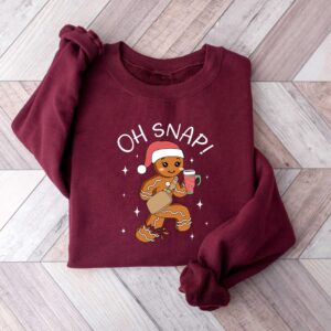 funny christmas shirt oh snap gingerbread sweatshirt sparkly christmas crewneck vintage t shirt for holiday celebrations dxykx scaled