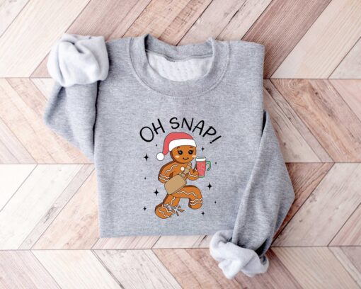 funny christmas shirt oh snap gingerbread sweatshirt sparkly christmas crewneck vintage t shirt for holiday celebrations mdkrg scaled