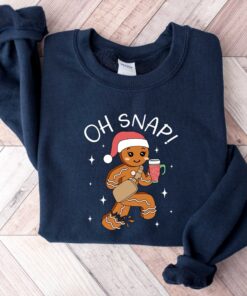 funny christmas shirt oh snap gingerbread sweatshirt sparkly christmas crewneck vintage t shirt for holiday celebrations ohtst scaled