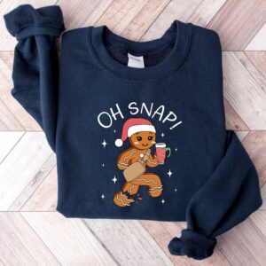 funny christmas shirt oh snap gingerbread sweatshirt sparkly christmas crewneck vintage t shirt for holiday celebrations ohtst scaled