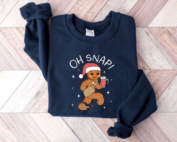 funny christmas shirt oh snap gingerbread sweatshirt sparkly christmas crewneck vintage t shirt for holiday celebrations ohtst scaled