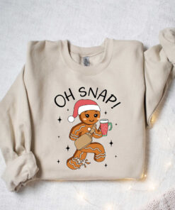 funny christmas shirt oh snap gingerbread sweatshirt sparkly christmas crewneck vintage t shirt for holiday celebrations r4krn scaled