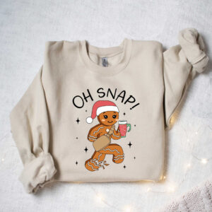 funny christmas shirt oh snap gingerbread sweatshirt sparkly christmas crewneck vintage t shirt for holiday celebrations r4krn scaled