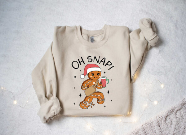 funny christmas shirt oh snap gingerbread sweatshirt sparkly christmas crewneck vintage t shirt for holiday celebrations r4krn scaled