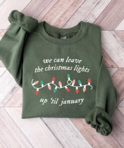 funny christmas shirt we can leave the christmas lights up til january vintage t shirt for women comfortable holiday apparel ip2il scaled