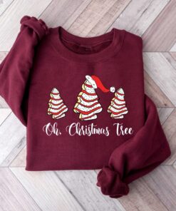 funny christmas shirts oh christmas tree design vintage t shirt for women with unique christmas cake and tree graphics fnehf scaled