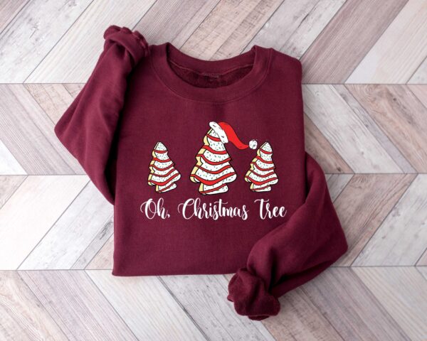 funny christmas shirts oh christmas tree design vintage t shirt for women with unique christmas cake and tree graphics fnehf scaled