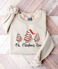 funny christmas shirts oh christmas tree design vintage t shirt for women with unique christmas cake and tree graphics nlmuv scaled