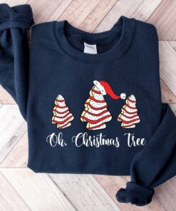 funny christmas shirts oh christmas tree design vintage t shirt for women with unique christmas cake and tree graphics pvjzz scaled