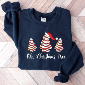 funny christmas shirts oh christmas tree design vintage t shirt for women with unique christmas cake and tree graphics pvjzz scaled