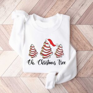 funny christmas shirts oh christmas tree design vintage t shirt for women with unique christmas cake and tree graphics x8dxx scaled