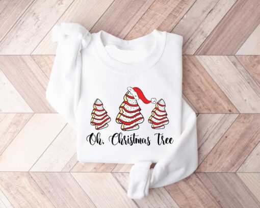 funny christmas shirts oh christmas tree design vintage t shirt for women with unique christmas cake and tree graphics x8dxx scaled