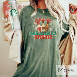 funny christmas shirts tequila vodka whiskey crewneck tee for xmas parties with full of christmas spirit design gaa2n