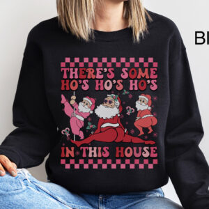 funny christmas shirts twerking santa sweatshirt unique design for holiday parties comfortable fit ugly christmas sweater style lr0cm