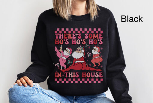 funny christmas shirts twerking santa sweatshirt unique design for holiday parties comfortable fit ugly christmas sweater style lr0cm