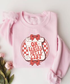 funny christmas sweater for women on santas petty list crewneck sweatshirt with unique holiday design ctbkk