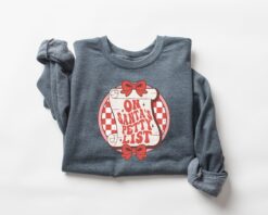 Funny Christmas Sweater for Women - On Santas Petty List Crewneck Sweatshirt with Unique Holiday Design