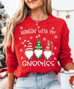 funny christmas sweatshirt hangin with my gnomies design family matching sweater with holiday gnomes for seasonal celebrations 69sfq scaled